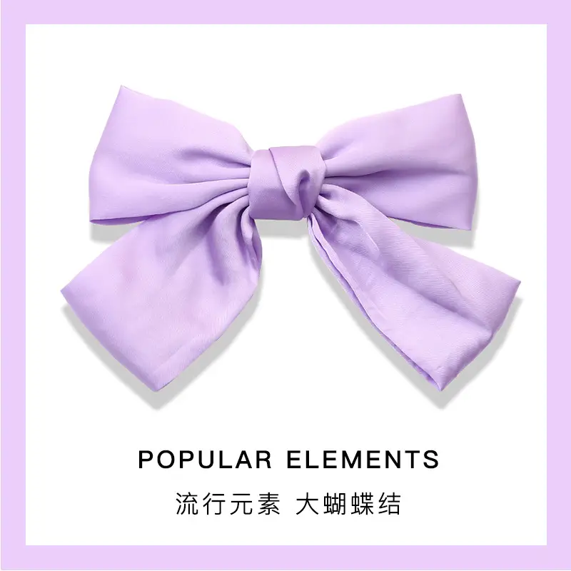 Purple Bow Hair Ring for Women Summer Clip High Ponytail - Image 7