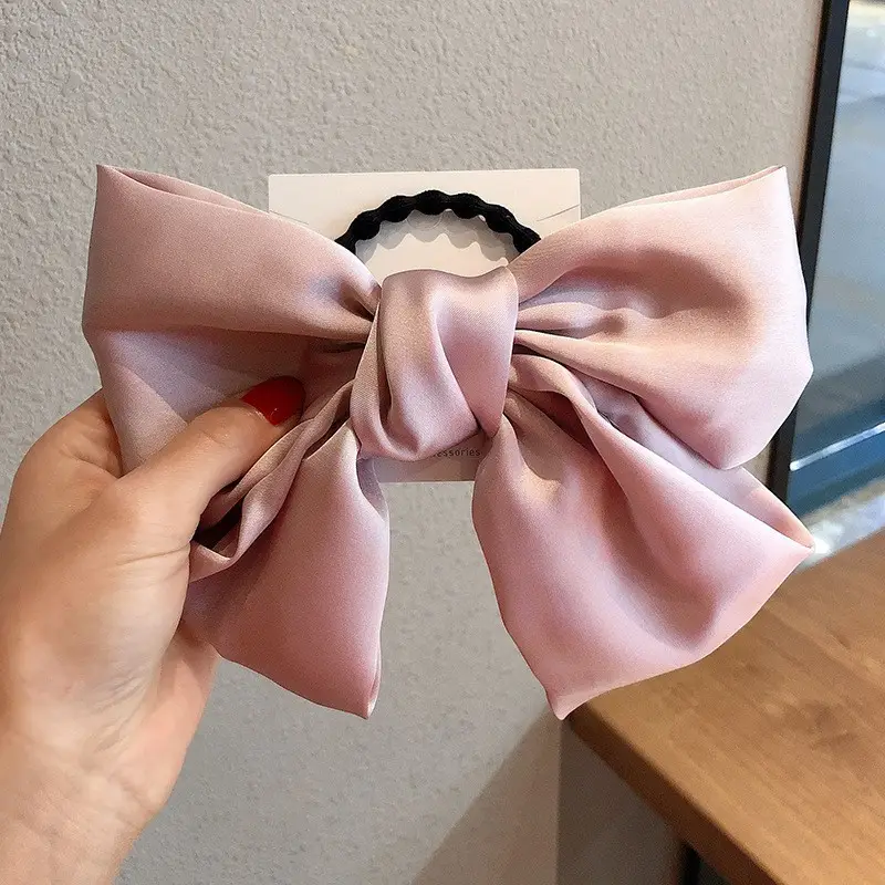 Purple Bow Hair Ring for Women Summer Clip High Ponytail - Image 9
