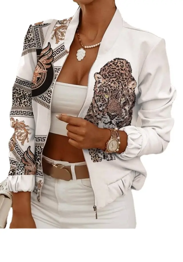White 2021 Zipper Cardigan Coat with Long Sleeves - Image 19