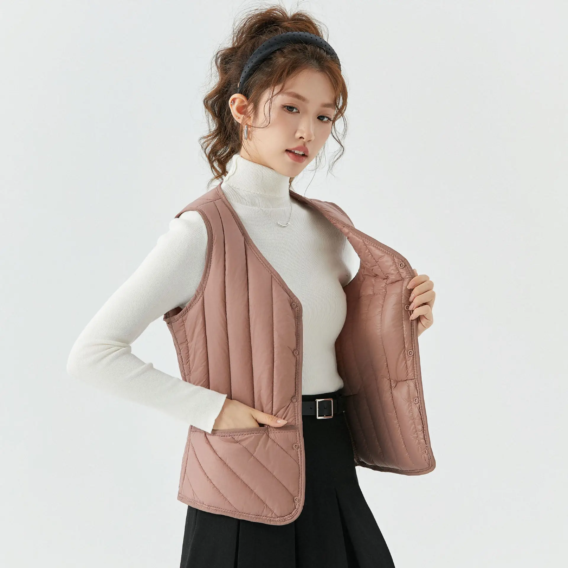 Women's Pink Vest Vesting Top Vest Casual Vest Winter Warm Vest