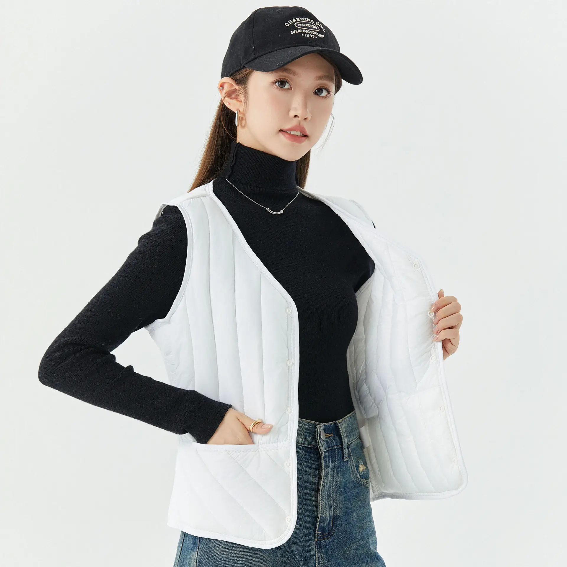 Women's Pink Vest Vesting Top Vest Casual Vest Winter Warm Vest