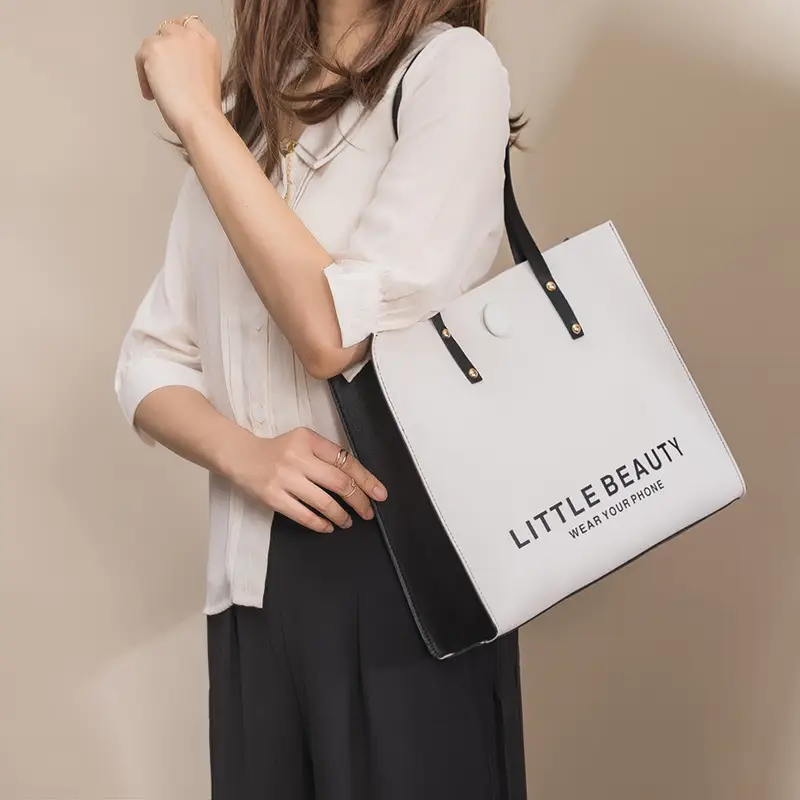 Little Beauty Women's Black White Large Tote Bag - Image 5