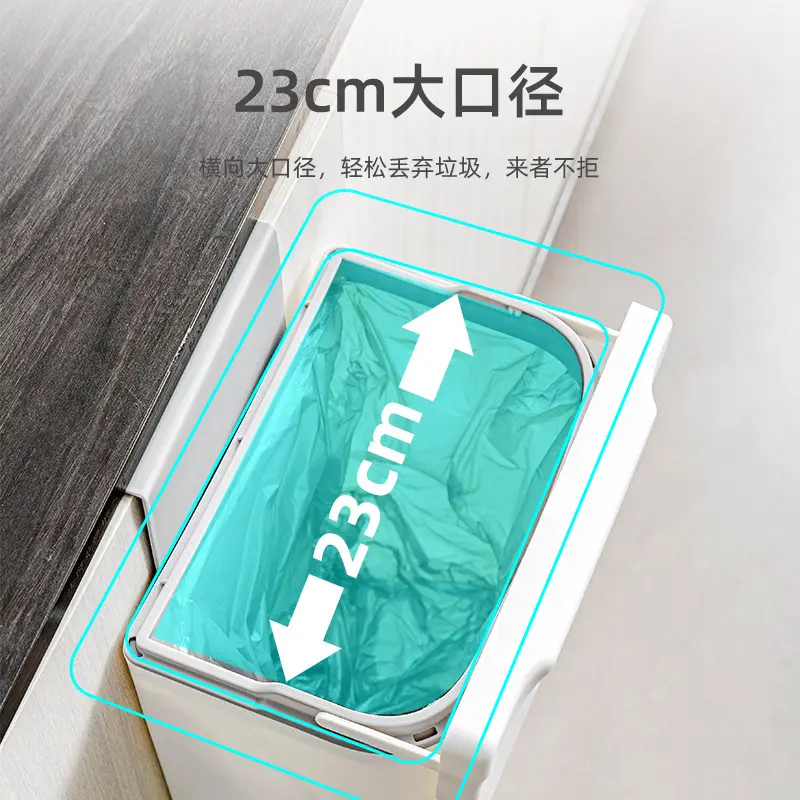 7L Plastic Trash Can with Hanging Lid No Drilling - Image 6