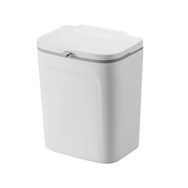7L Plastic Trash Can with Hanging Lid No Drilling - Image 8
