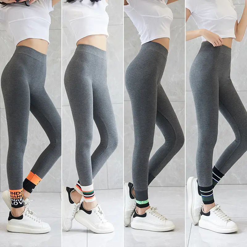 Black Fat Increase Plus Size Leggings with Stitching - Image 8