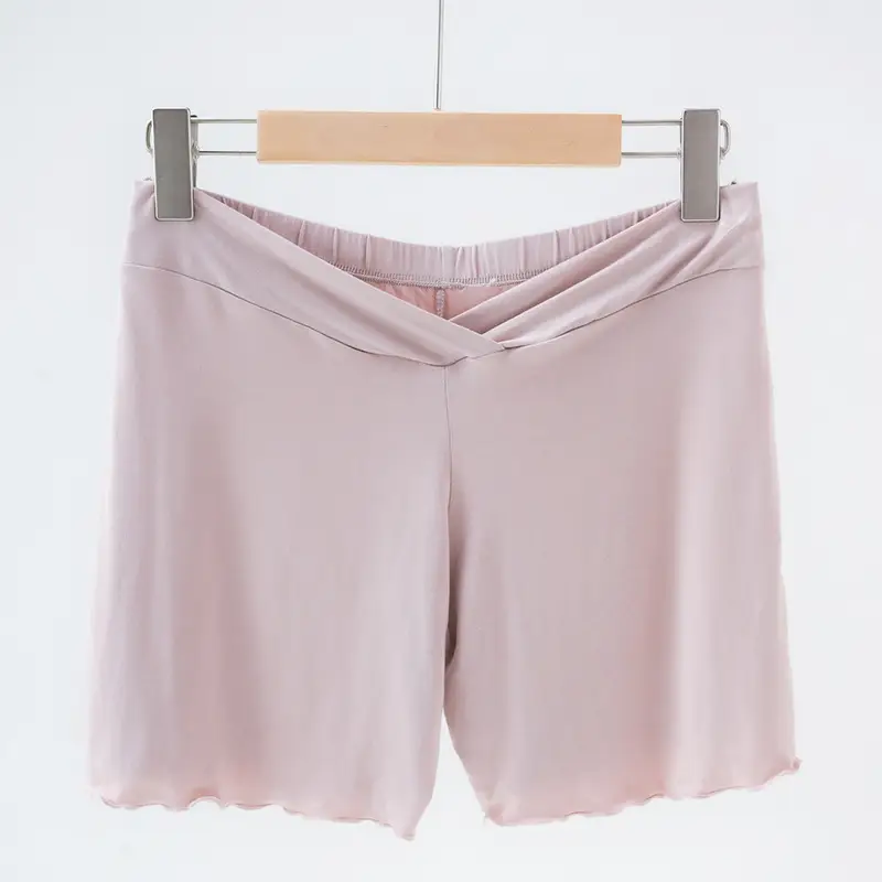 Soft Grey Pregnant Women's Belly Support Shorts - Image 2