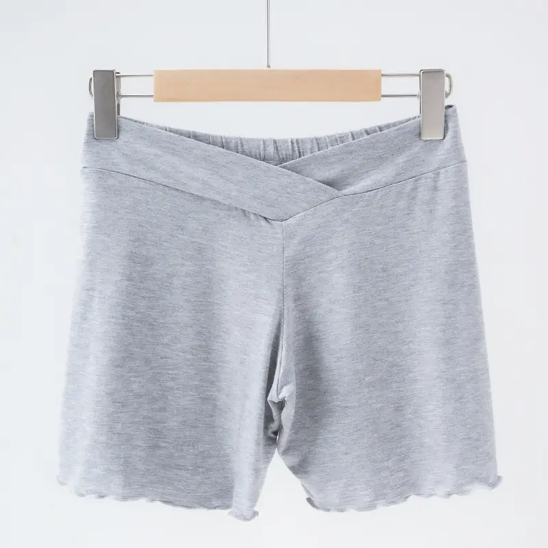 Soft Grey Pregnant Women's Belly Support Shorts - Image 7