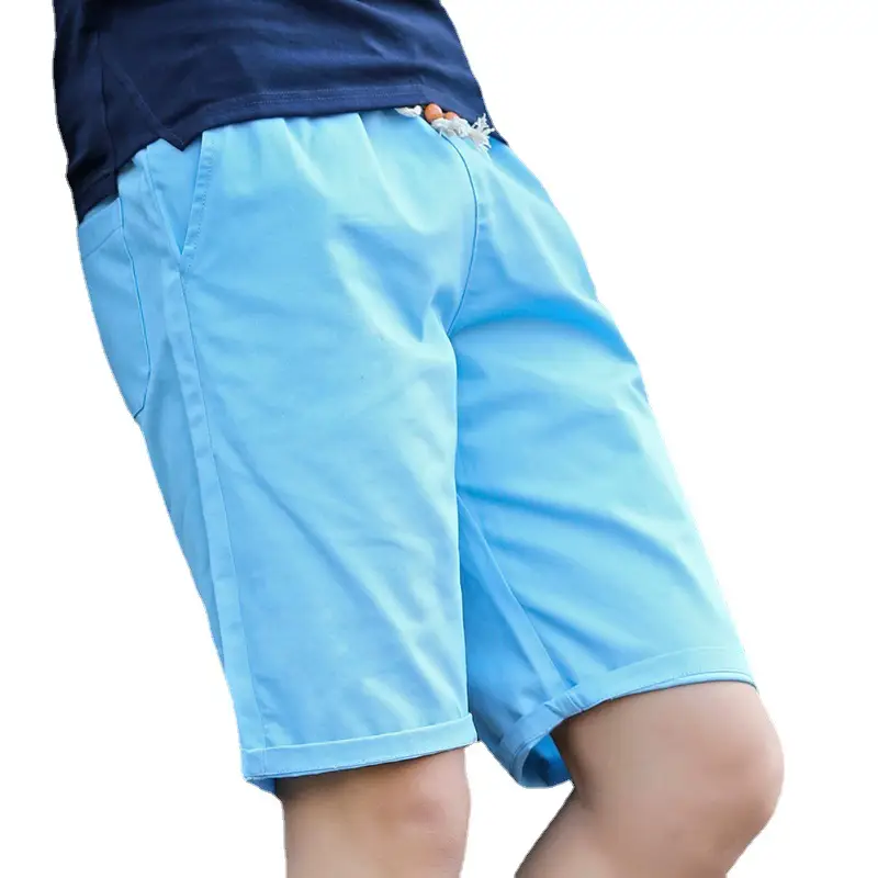 Men's Yellow Cotton Shorts 2021 Summer Casual Loose Fit