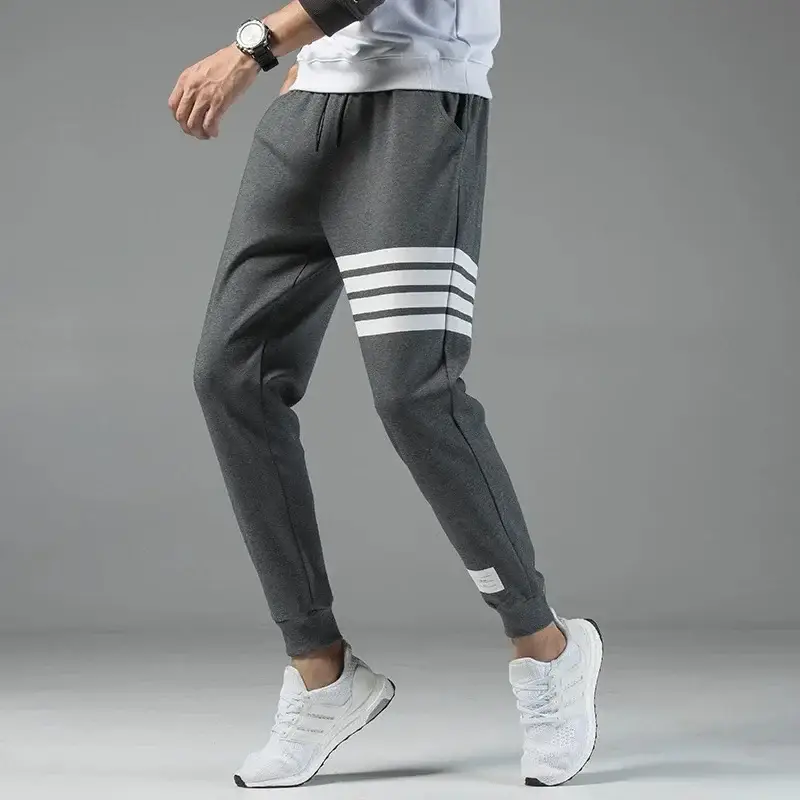 Men Navy Blue Jogger Pants with White Stripes - Image 24
