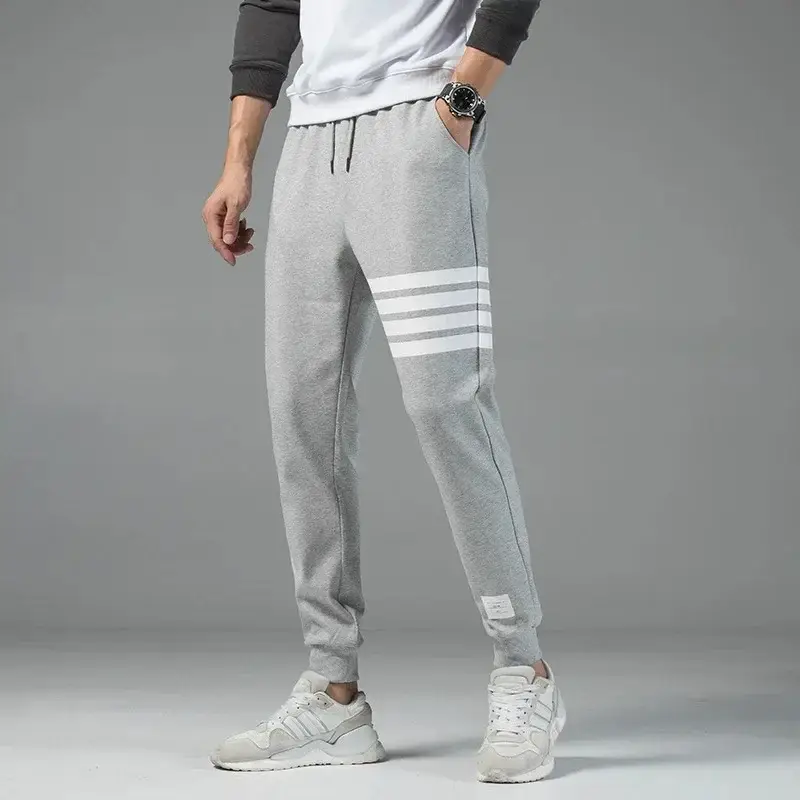 Men Navy Blue Jogger Pants with White Stripes - Image 6