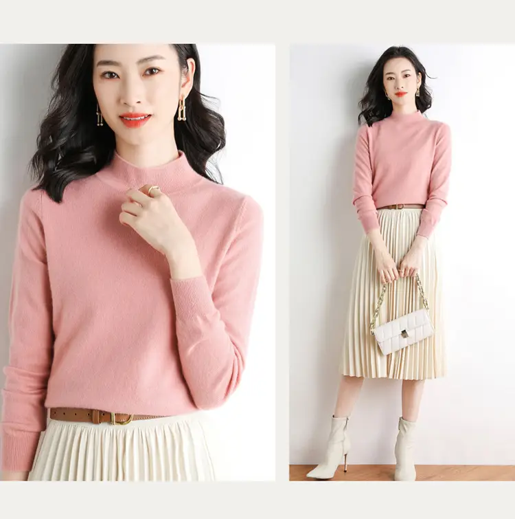Women's New Autumn Winter Knitted Half Turtleneck Sweater — feature 9