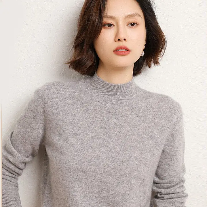 Women's New Autumn Winter Knitted Half Turtleneck Sweater - Image 13