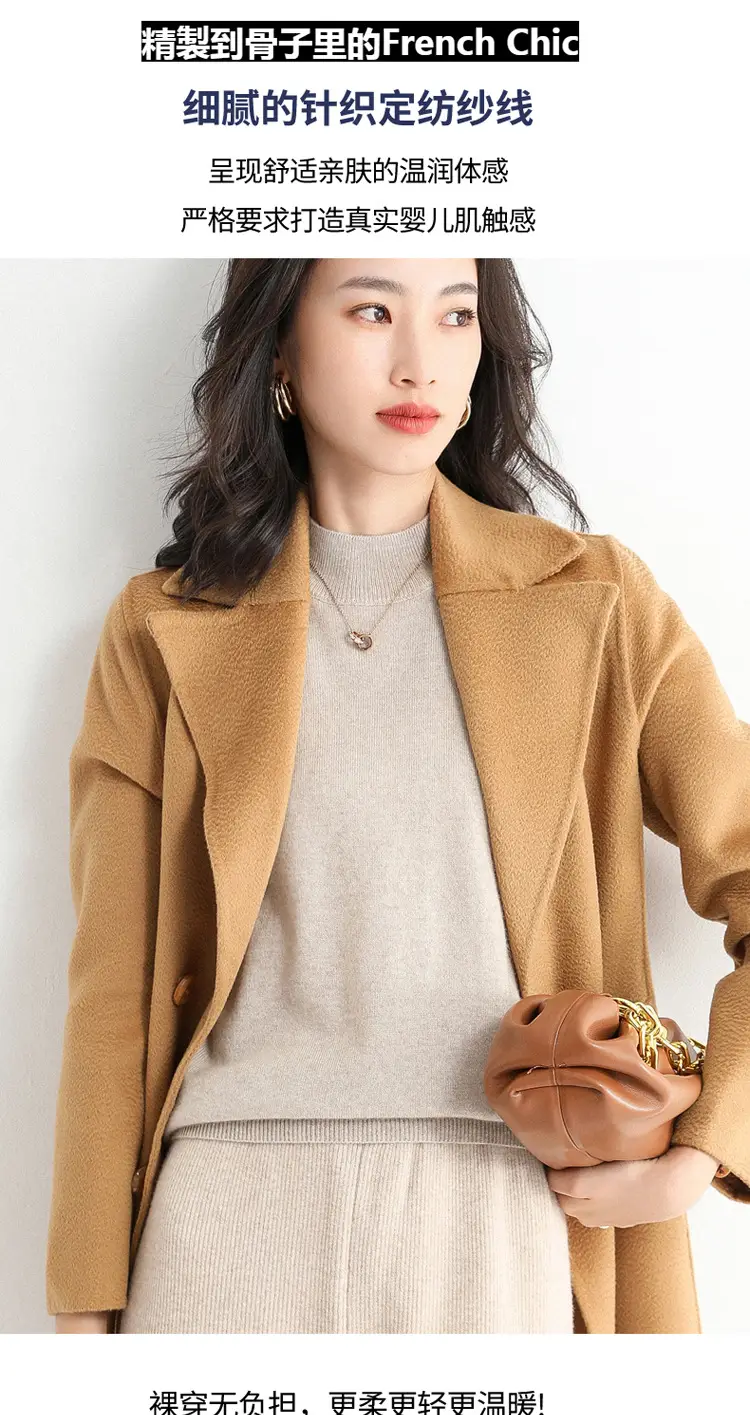 Women's Blue Korean Style Half Turtleneck Pullover Sweater — feature 10