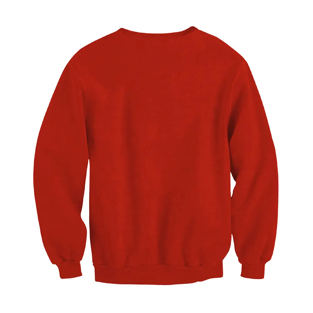 Red 3D Digital Printed Round Neck Sweatshirt