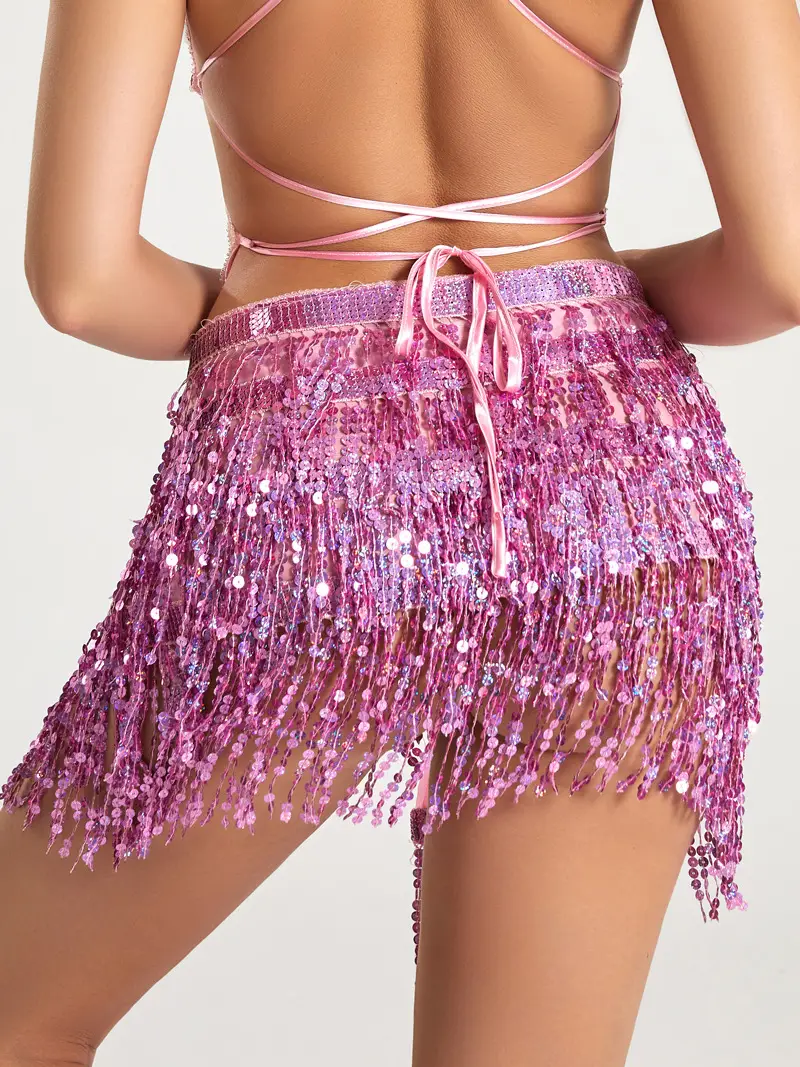 Halloween Belly Dance Costume Sequins Tassel Waist Chain