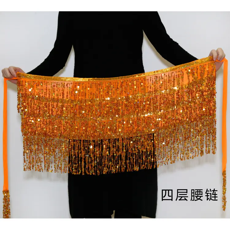 Halloween Belly Dance Costume Sequins Tassel Waist Chain