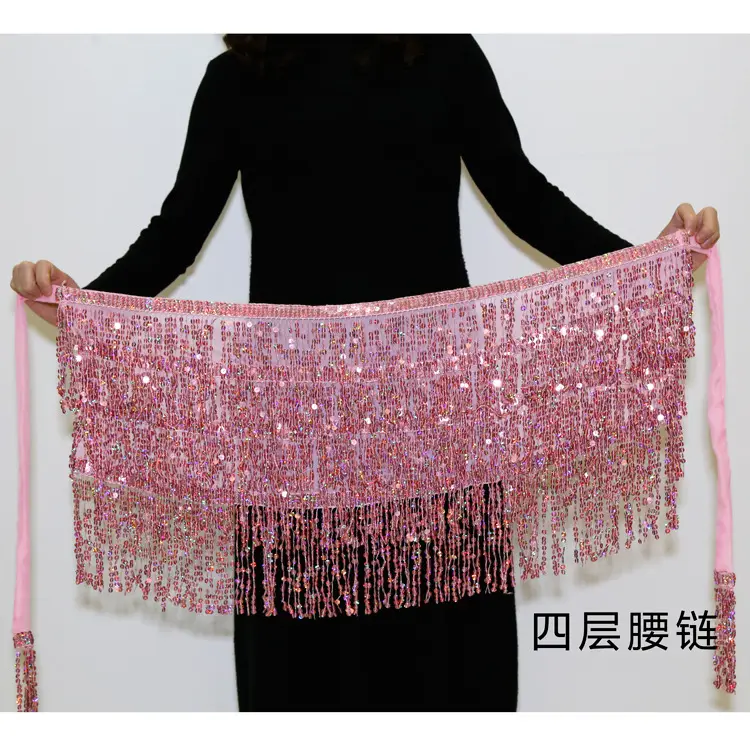 Halloween Belly Dance Costume Sequins Tassel Waist Chain
