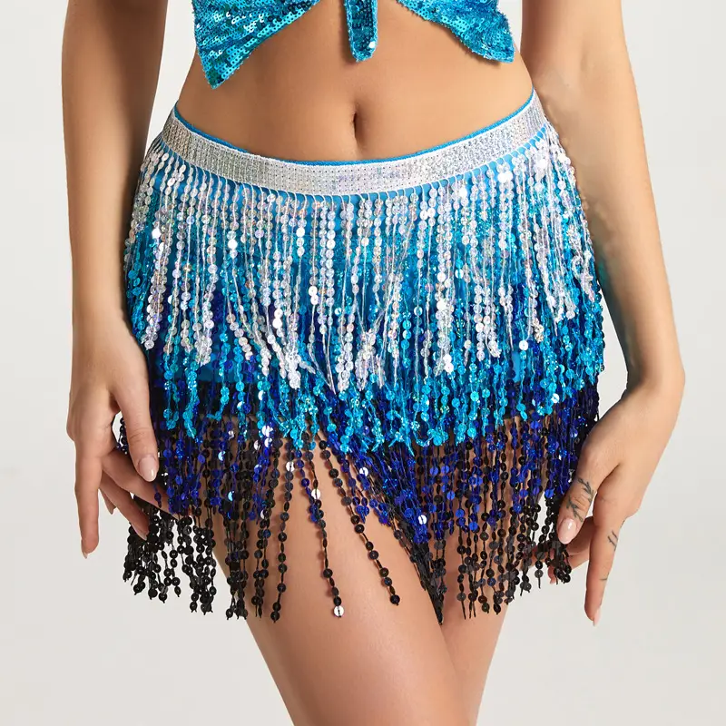 Halloween Belly Dance Costume Sequins Tassel Waist Chain