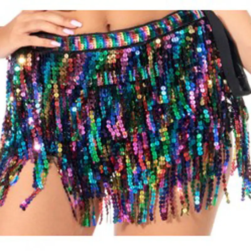Halloween Belly Dance Costume Sequins Tassel Waist Chain