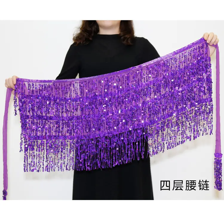 Halloween Belly Dance Costume Sequins Tassel Waist Chain