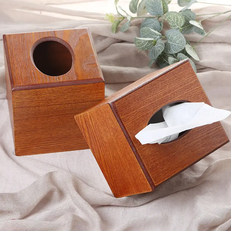 Wooden Tissue Box with Hotel Logo for Home Office - Image 5