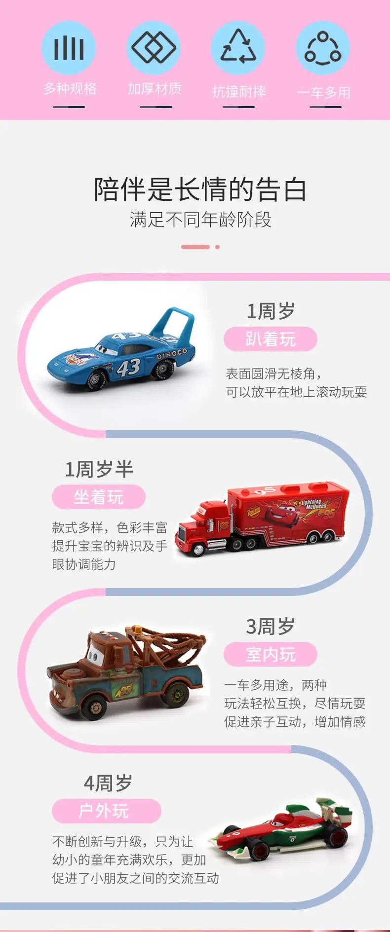 Racing car story alloy car model gift box suit Lightning McQueen children and boys gift — feature 3