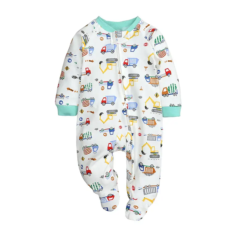 Baby Jumpsuit Blue Yellow Zipper Pajamas - Image 7