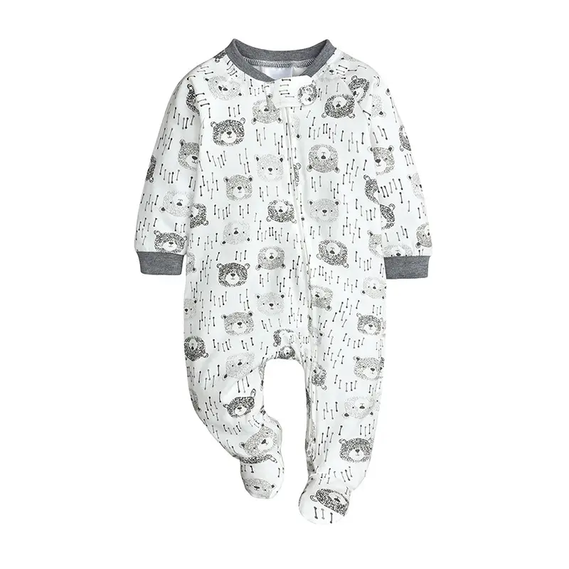 Baby Jumpsuit Blue Yellow Zipper Pajamas - Image 2