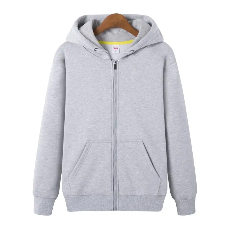 Men Black Full Zip Hoodie Sweatshirt Long Sleeve