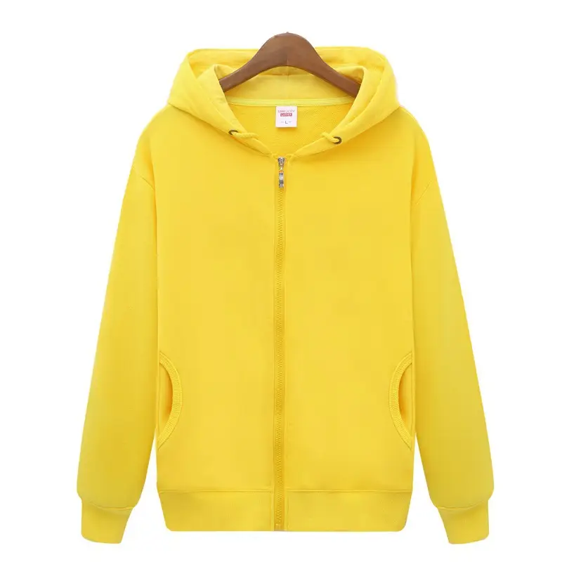 Men Black Full Zip Hoodie Sweatshirt Long Sleeve