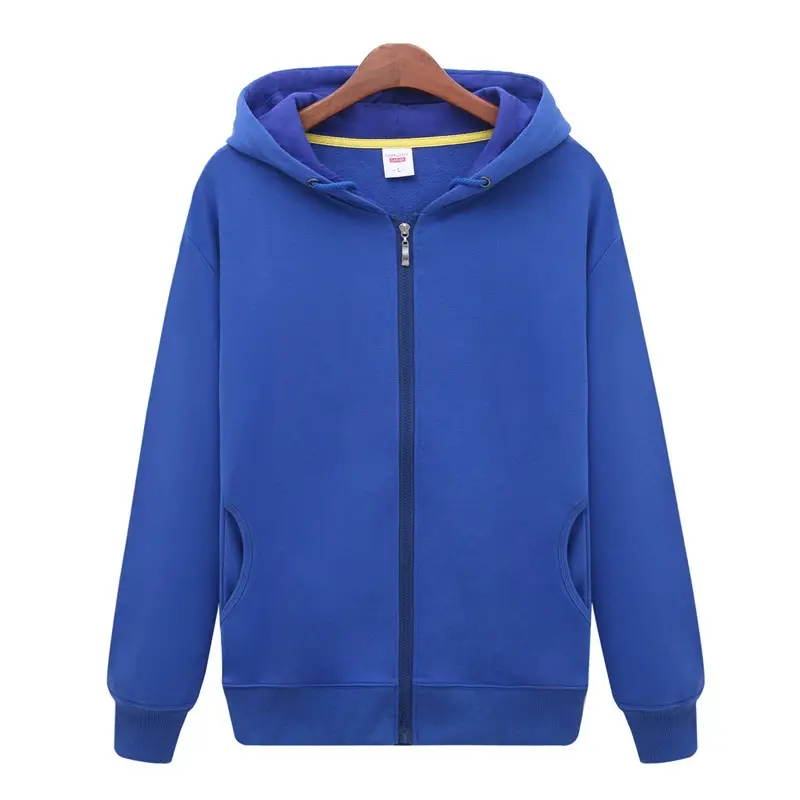 Men Black Full Zip Hoodie Sweatshirt Long Sleeve
