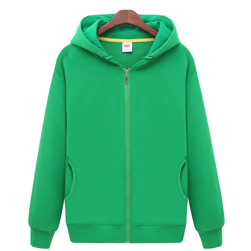 Men Black Full Zip Hoodie Sweatshirt Long Sleeve