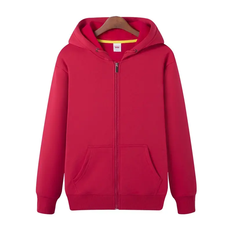 Men Black Full Zip Hoodie Sweatshirt Long Sleeve