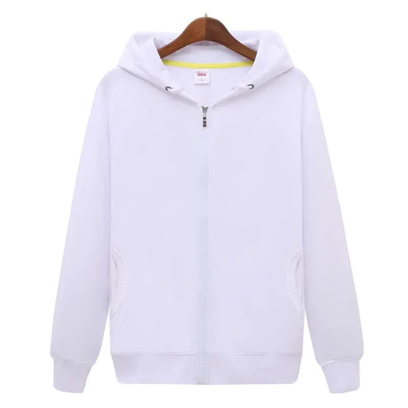 Men Black Full Zip Hoodie Sweatshirt Long Sleeve