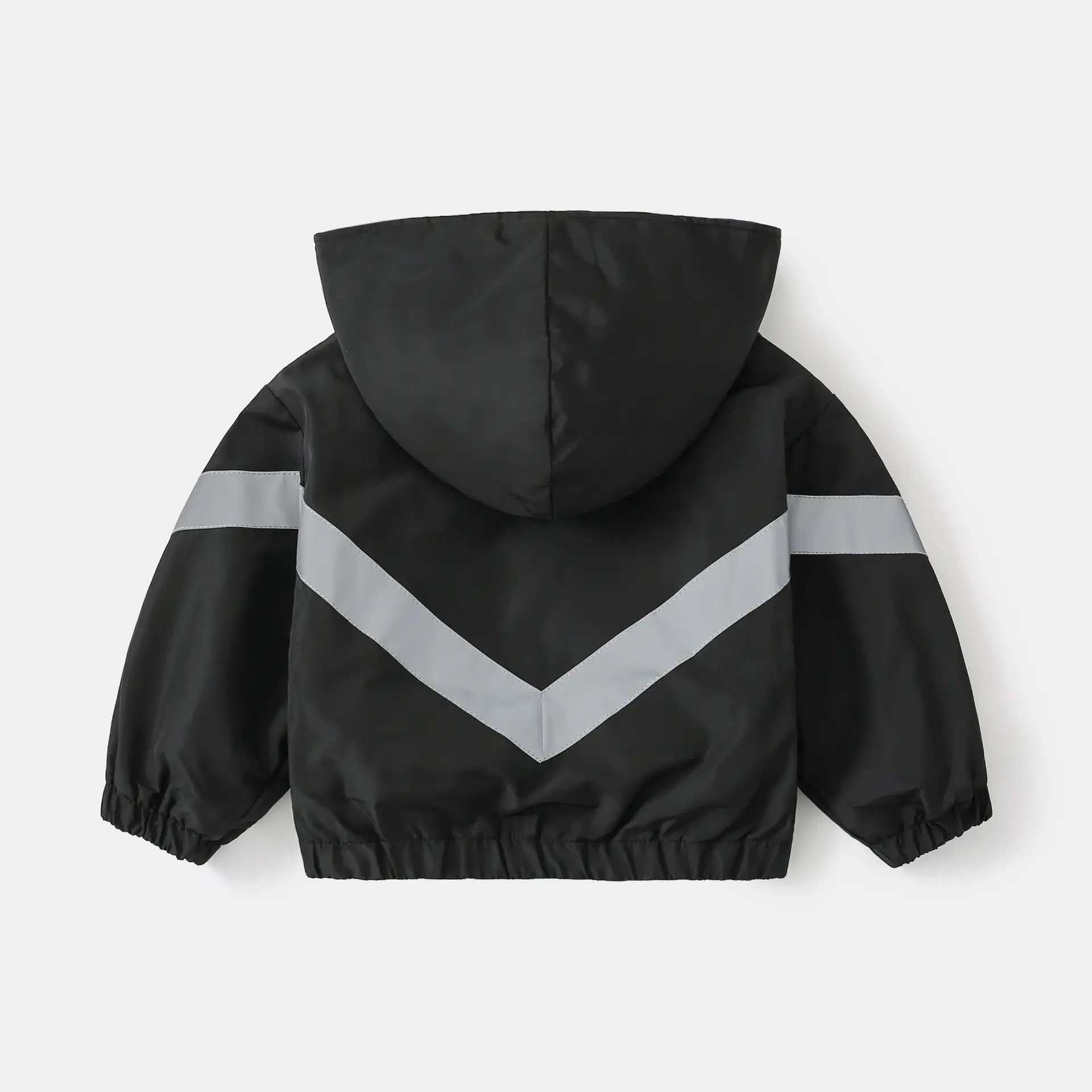 Children Hooded Fleece Jacket Green Black Zipper 2023
