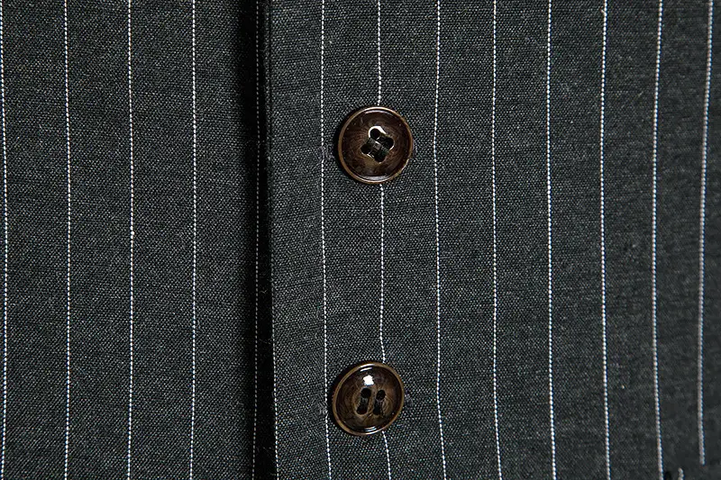 New Men's Striped Single Breasted Vest Black — feature 12