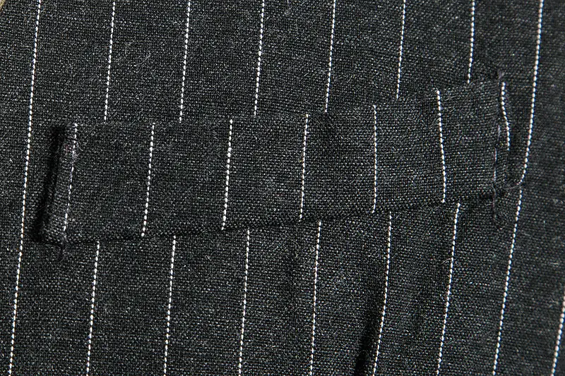 New Men's Striped Single Breasted Vest Black — feature 14
