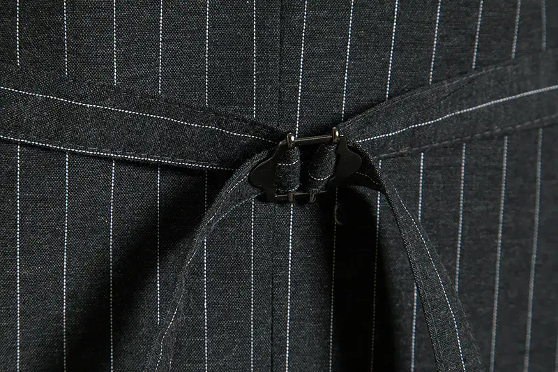 New Men's Striped Single Breasted Vest Black — feature 15