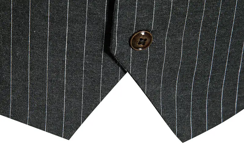 New Men's Striped Single Breasted Vest Black — feature 16
