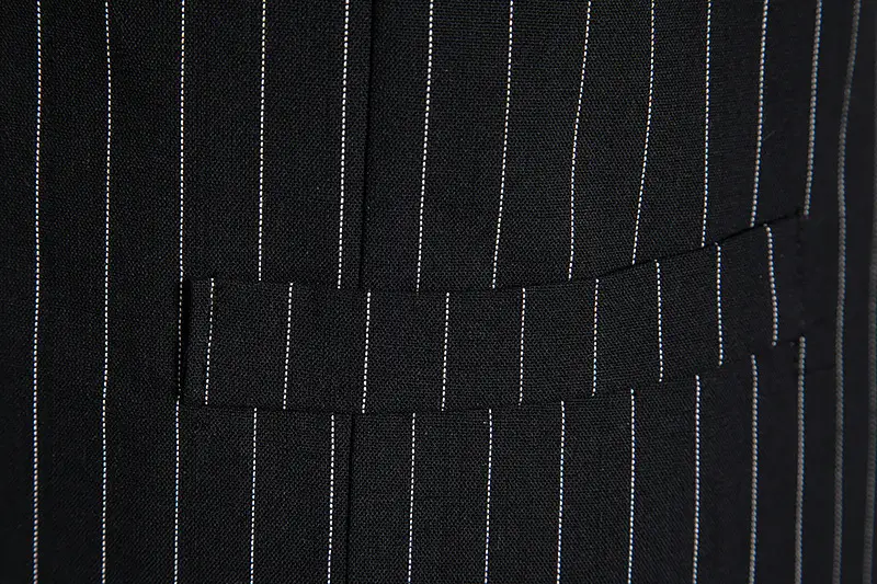 New Men's Striped Single Breasted Vest Black — feature 21
