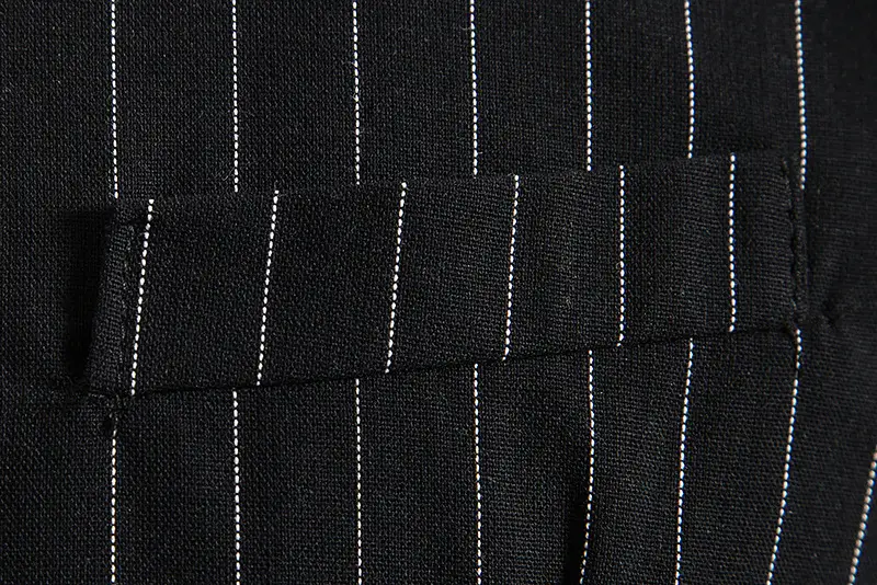 New Men's Striped Single Breasted Vest Black — feature 22