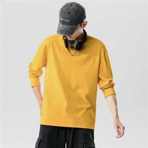 Men White Long Sleeve Crewneck T-Shirt with Cap - Image 12
