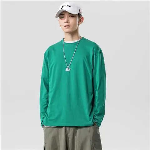 Men White Long Sleeve Crewneck T-Shirt with Cap - Image 6