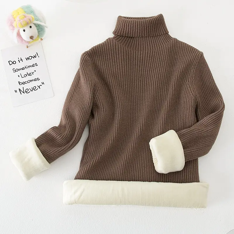 Red Turtleneck Knit Winter Sweater for Boys Medium Large - Image 13
