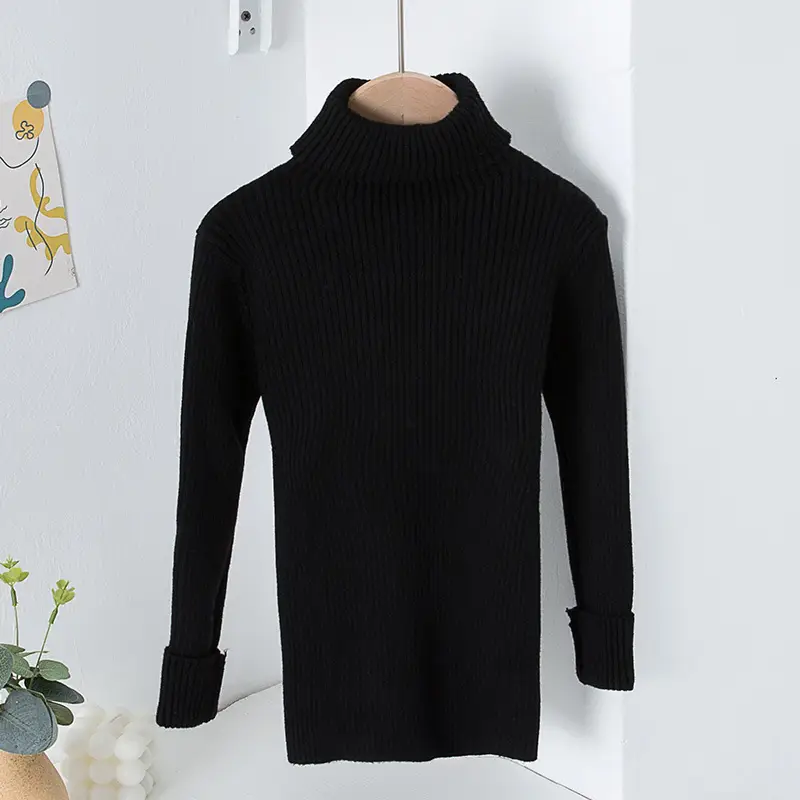 Red Turtleneck Knit Winter Sweater for Boys Medium Large - Image 3