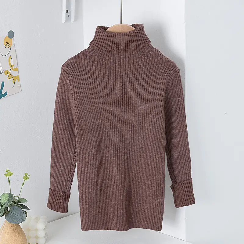 Red Turtleneck Knit Winter Sweater for Boys Medium Large - Image 5