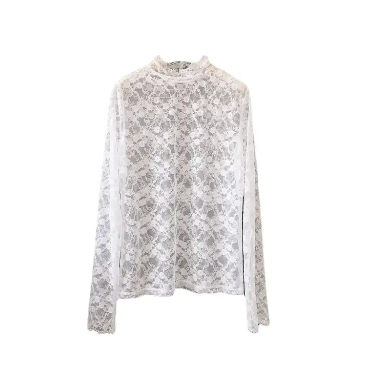 2024 New Lace Half Turtleneck Skin Color - Image 8