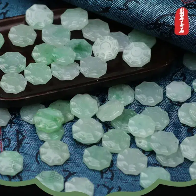 Natural Burmese Jade Bagua Pendant Jewelry - Image 5