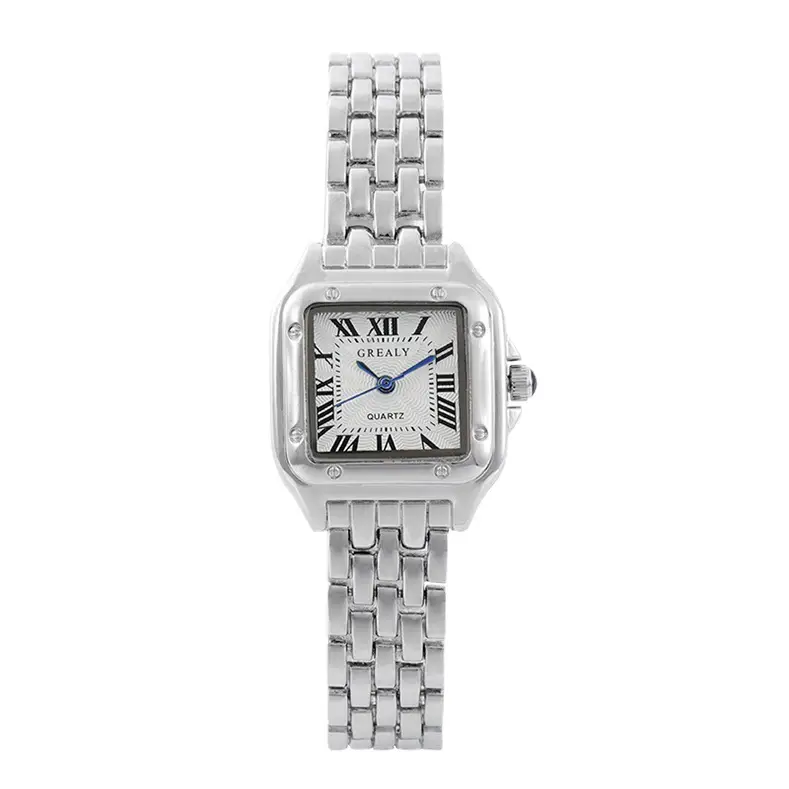 Women's Square Diamond Watch Gold Silver Quartz Band - Image 9