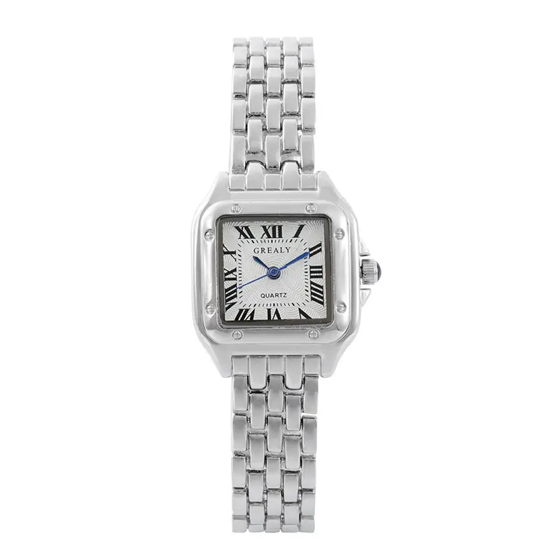 Women's Square Diamond Watch Gold Silver Quartz Band - Image 4